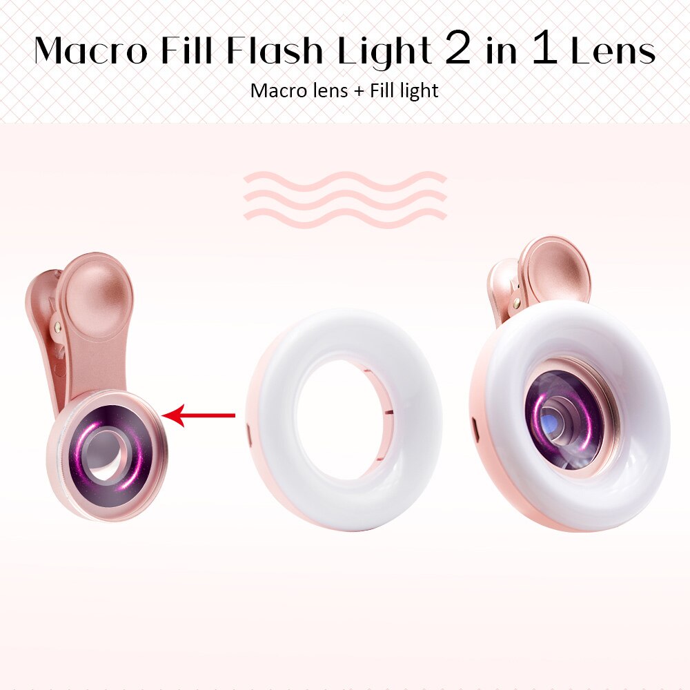 Macro Hd Fotografie Vulling Licht Voor Wimper Extensions Make Mobiele Telefoon Macro Lens Iphone Android Telefoon