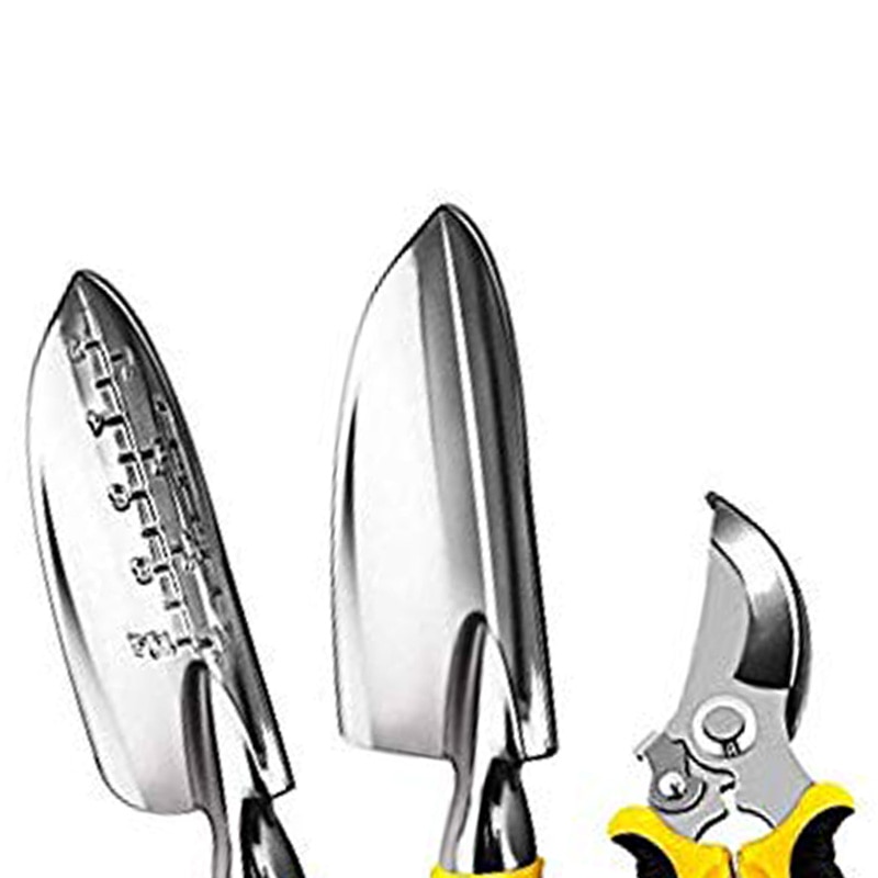 5 Piece Garden Tools Set Including Transplanting Spade, Trowel, Cultivator, Pruner and Gardening Gloves, Gardening Tools Kit wit