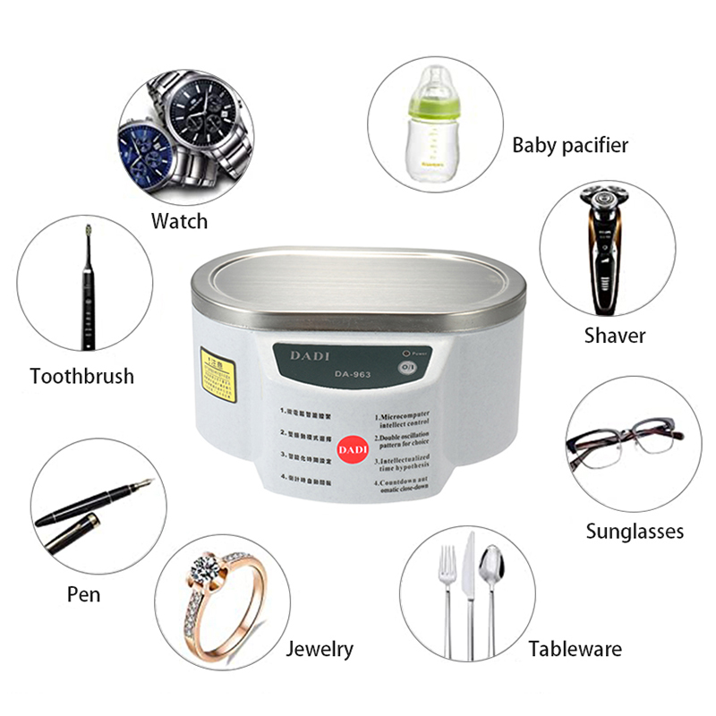 Limpiador ultrasónico 30/50W baño sonicador 40Khz Degas para relojes lentes de contacto gafas dentadura postiza maquinilla de afeitar eléctrica para maquillaje 220V