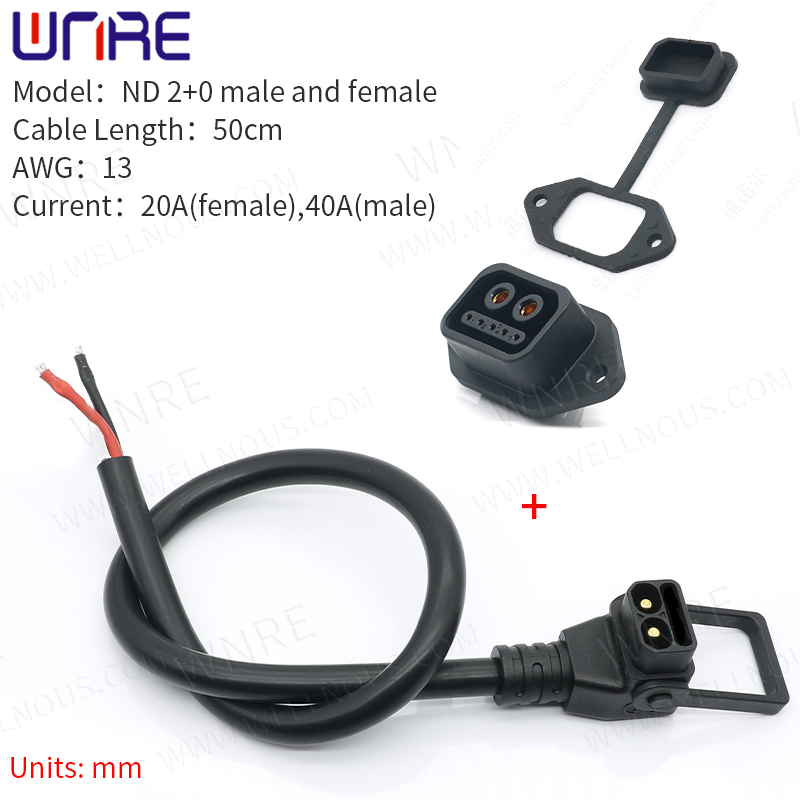 Scooter Socket E-Bike Battery Connector 30-50A IP67 2+5 2+0 Waterproof Plug Electric Bike Charging Port Cable Plug Batteries: Orange / 5-9Pcs