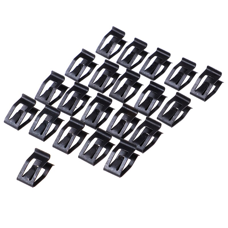 20Pcs Universal Car Front Console Dash Dashboard Auto Trim Metal Retainer Black Rivet Fastener Clips