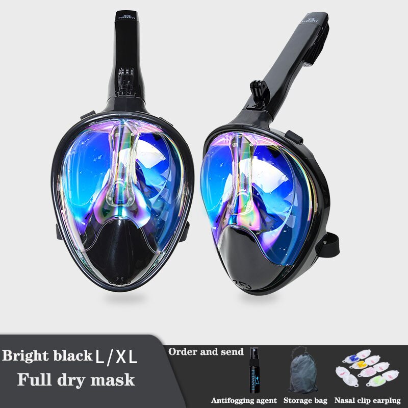 Diving Mask Underwater Scuba Anti Fog Full Face Diving Mask Snorkeling Set Fully Dry Breathing Tube Scuba Diving Mask: color 12