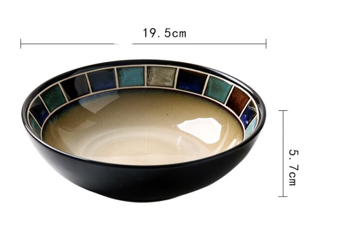 Cartoon Dinner Plate Set Ceramic Kitchen Plate Breakfast Tableware Set Food Dishes Rice Salad Noodles Bowl Soup Kitchen: 005