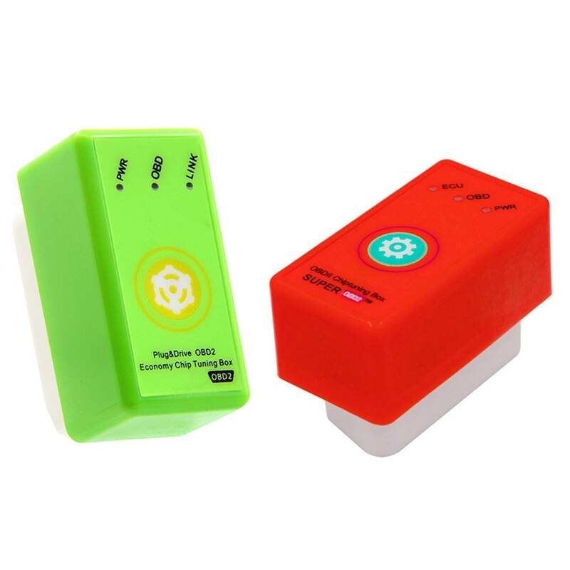 1 st. stekker en aandrijving super obd 2 economy chip tuning box & 1 st. autoprestatie chip tuning box voor ruwe olie auto's