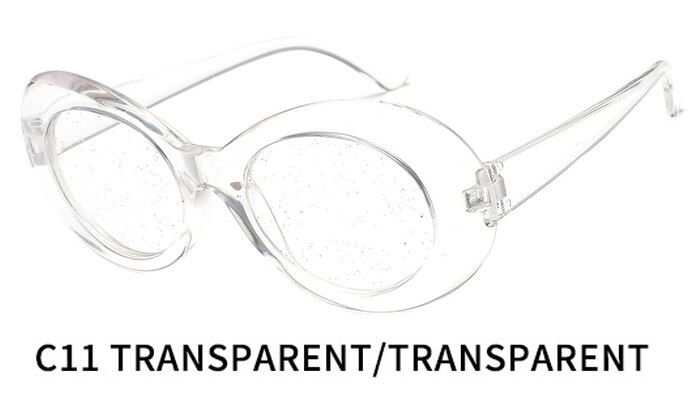 Nirvana Kurt Cobain Sunglasses Women Clout Goggles Pink Oval Sun Glasses Classic Fahion Female Clear Lens Mirror Eyewear UV400: C11