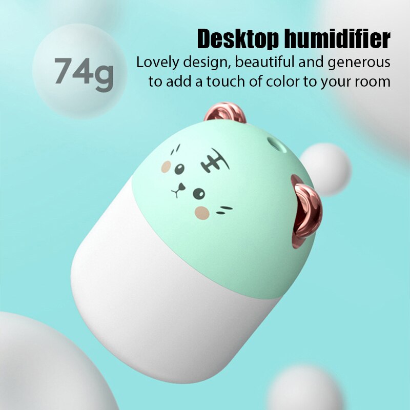 Humidificador de aire con forma de Tigre, difusor de aceites aromáticos ultrasónico para mascotas bonitas, lámpara LED de Color romántico, USB, 300ML