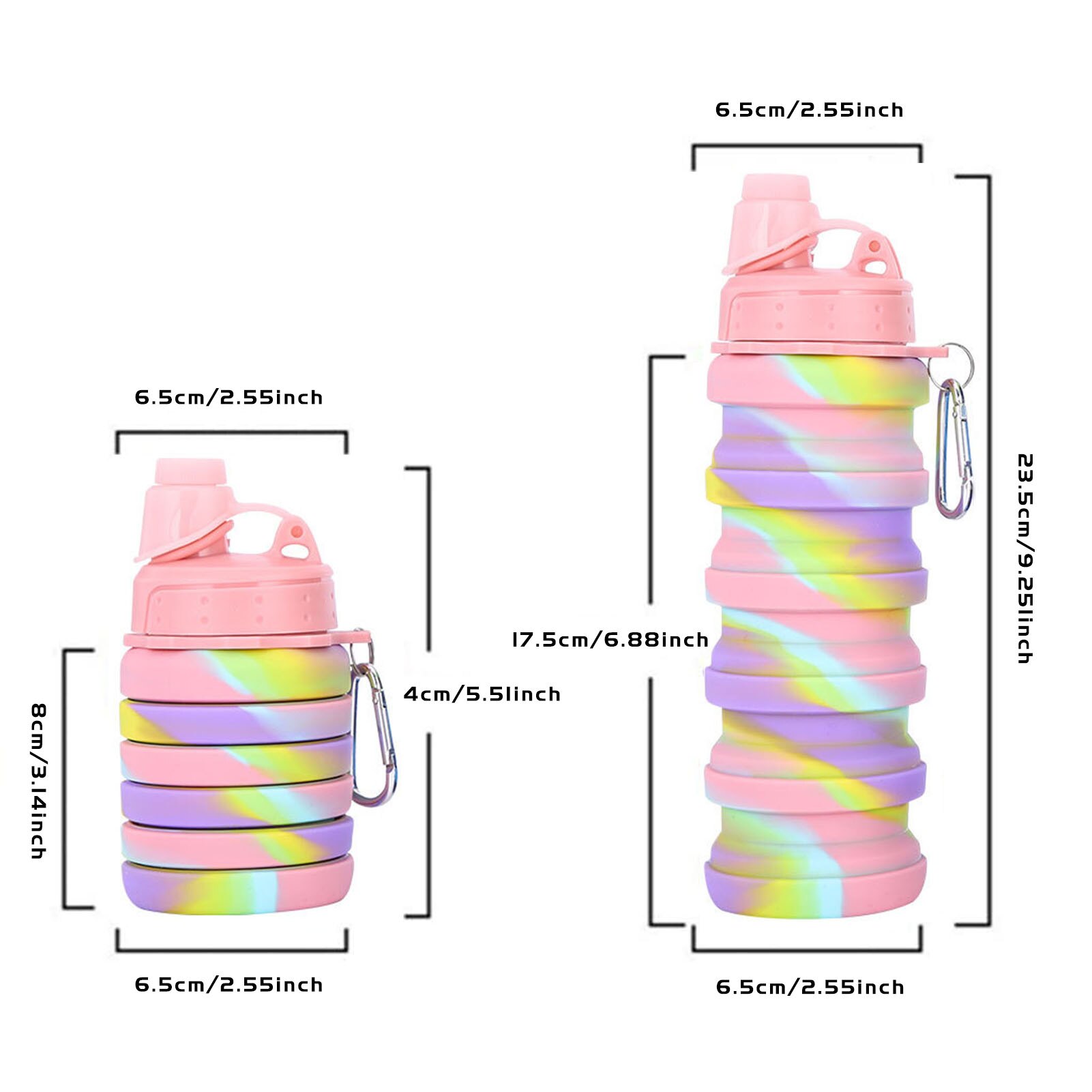 Faltbare Wasser Flasche Silikon Reise Tasse Teleskop Faltbare Trinken Tee Tasse Wiederverwendbare BPA FREI Silikon Wasser Flaschen