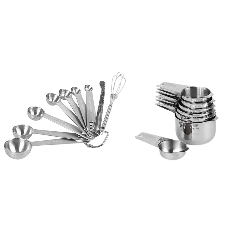 Spoons Kit 2 Set/16 Pcs Stackable Measuring Spoons Kit Stainl... – Grandado