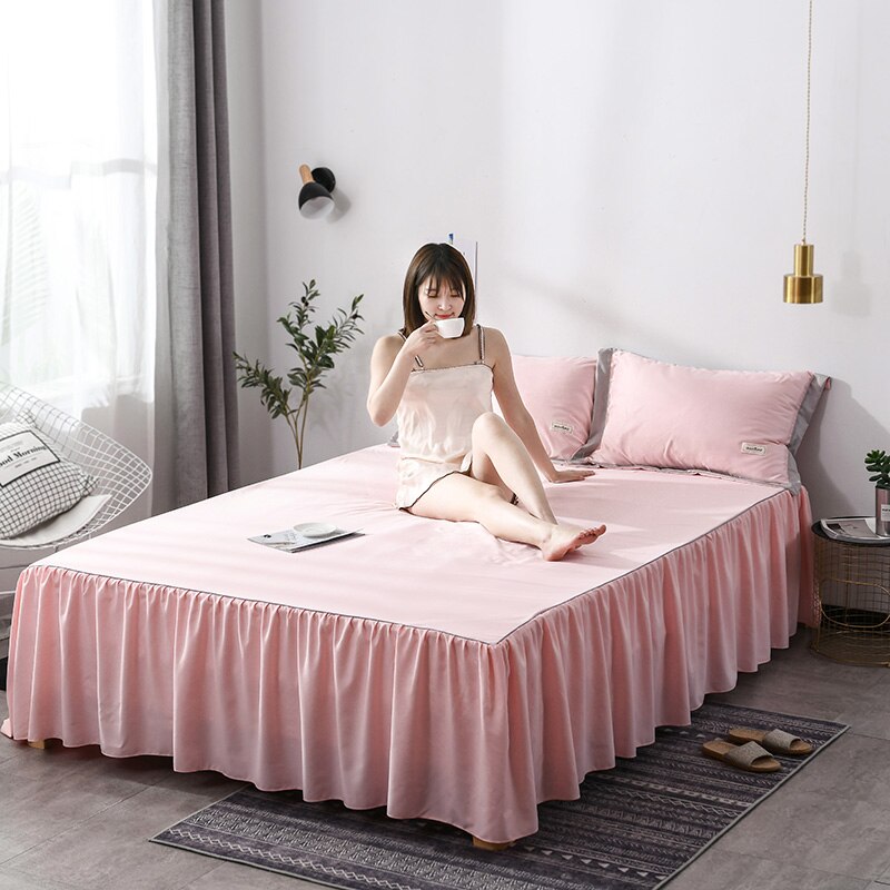 3 Stks/set Verfrissende Zomer Sprei Antislip Beschermende Bed Cover Kan Machine Wasbaar Met Kussenslopen Matras Topper: pink / 180X200CM(3pcs)
