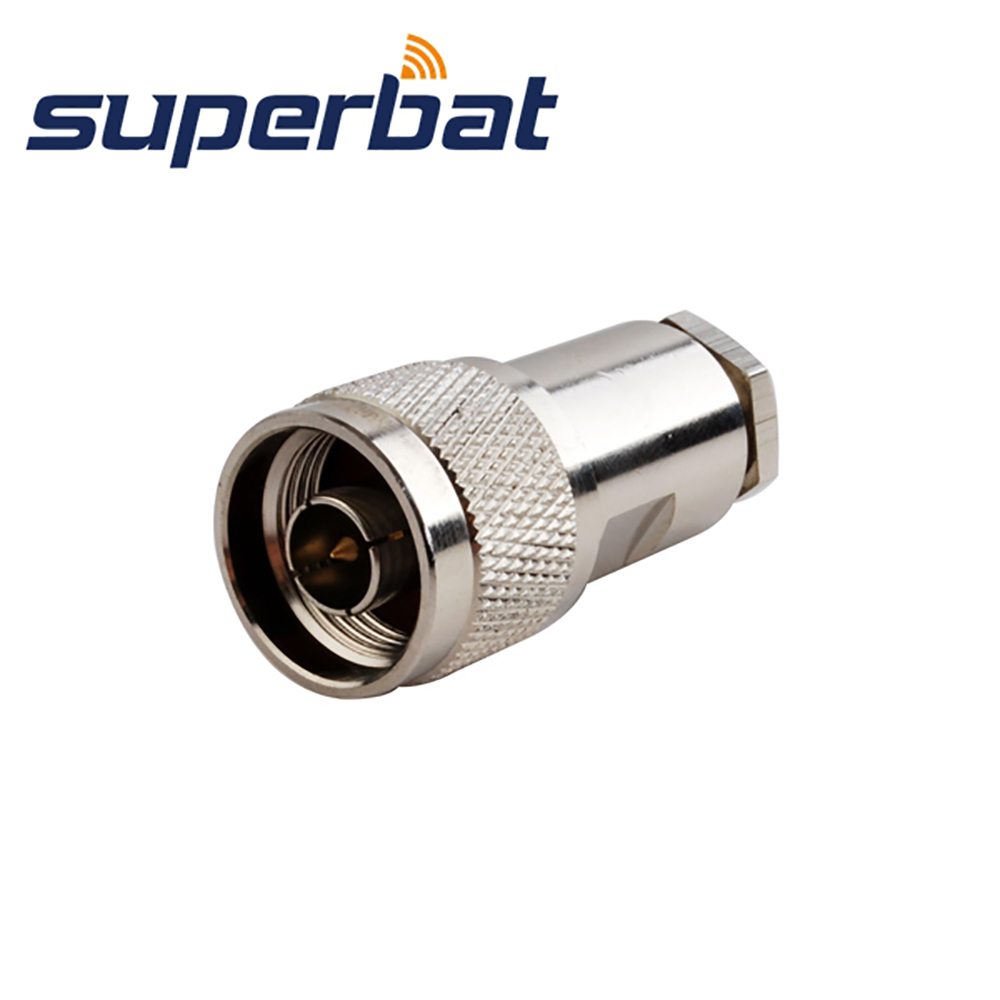 Conector coaxial masculino do rf da braçadeira de superbat 10 pces n para o cabo rg58, rg142, rg400, lmr195