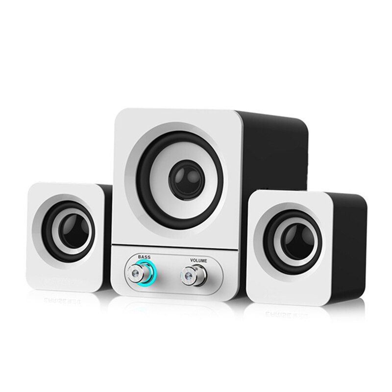 Notebook Desktop Computer Speaker Usb Audio Multimedia Home Computer Speaker Actieve Multimedia Stereo Subwoofer: WHITE