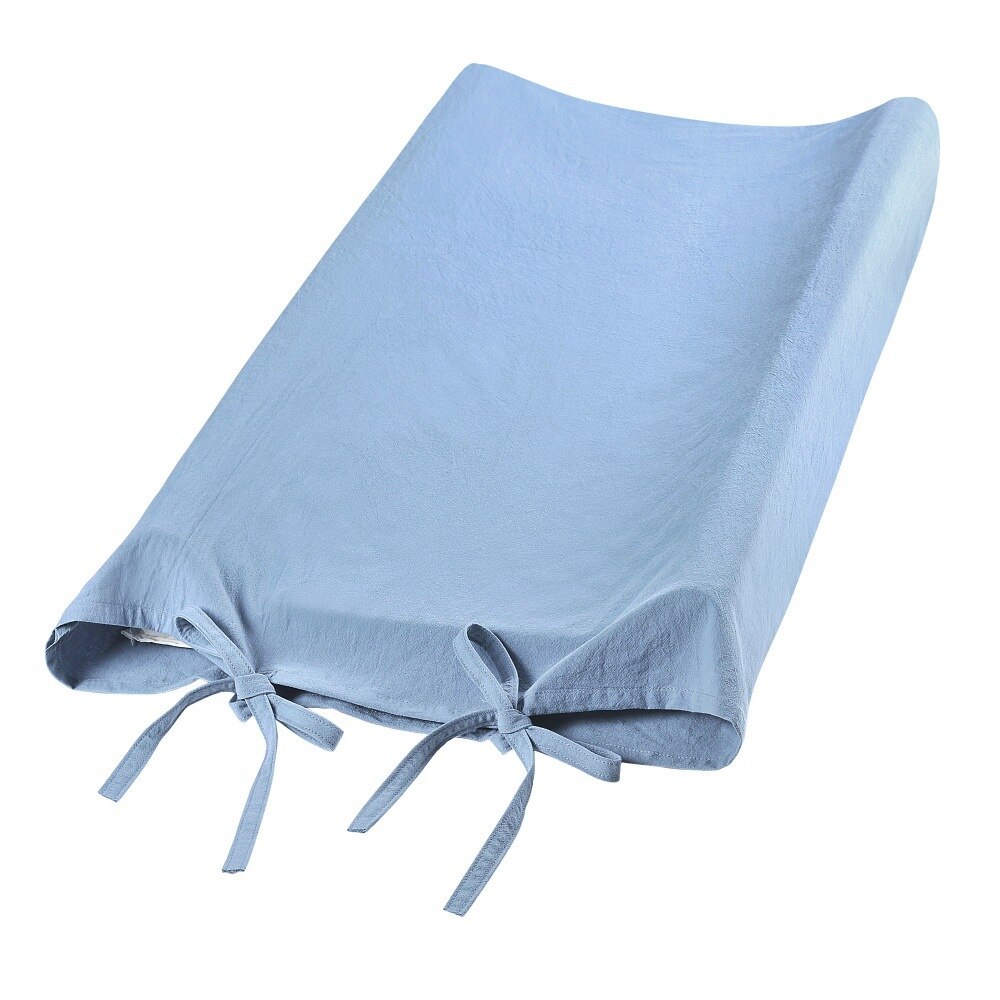 Baby Aankleedkussen Katoen Effen Kleur Touch Massage Tafel Crib Sheet Baby Peuter Bed Luier Tafel Vel Verwijderbare Doek Cover: Sky Blue