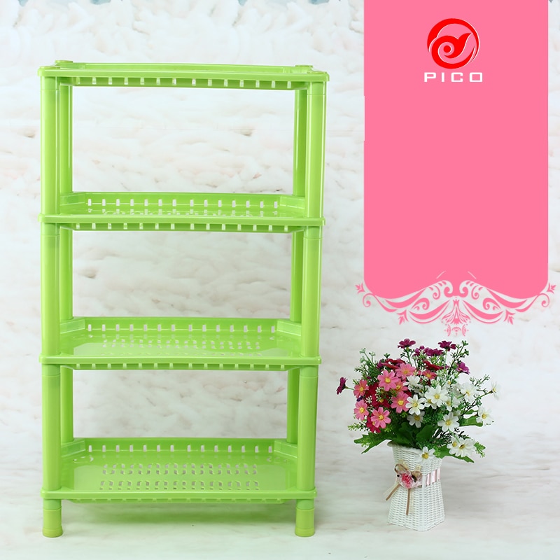 4 Layer PP dish rack kitchen organizer and storage White Hollow Bathroom Shower Sundries rack shelf room ZL304