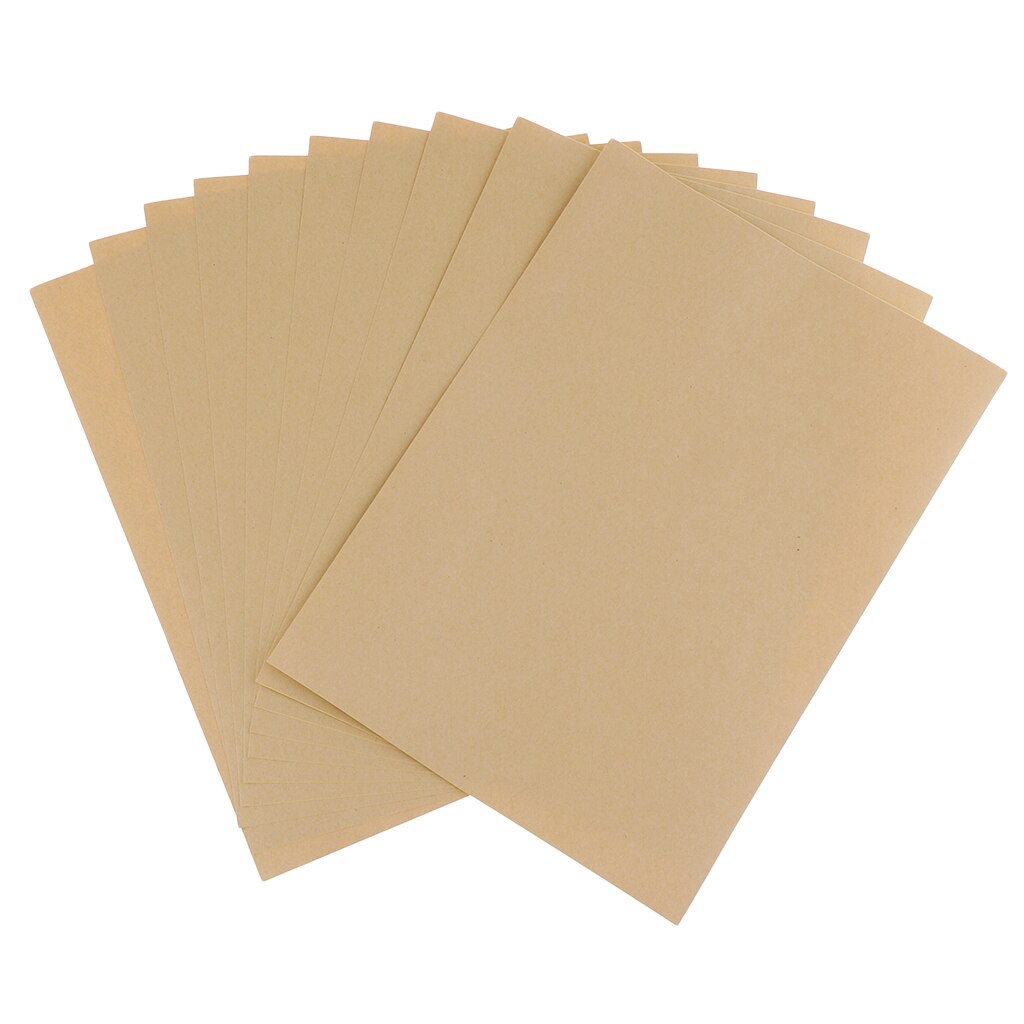 Pegatinas de papel Kraft liso autoadhesivas A4, etiquetas en blanco para oficina, papelería, etiqueta para manualidades, etiquetas adhesivas traseras imprimibles, color marrón, 10 Uds.
