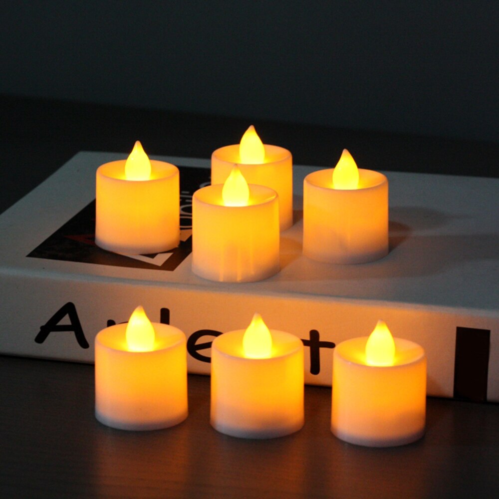 4PCS Electronic Candles Lights Flickering Lovely Night Light Colorful LED Candle Battery Operated Birthday Wedding DIY Decor