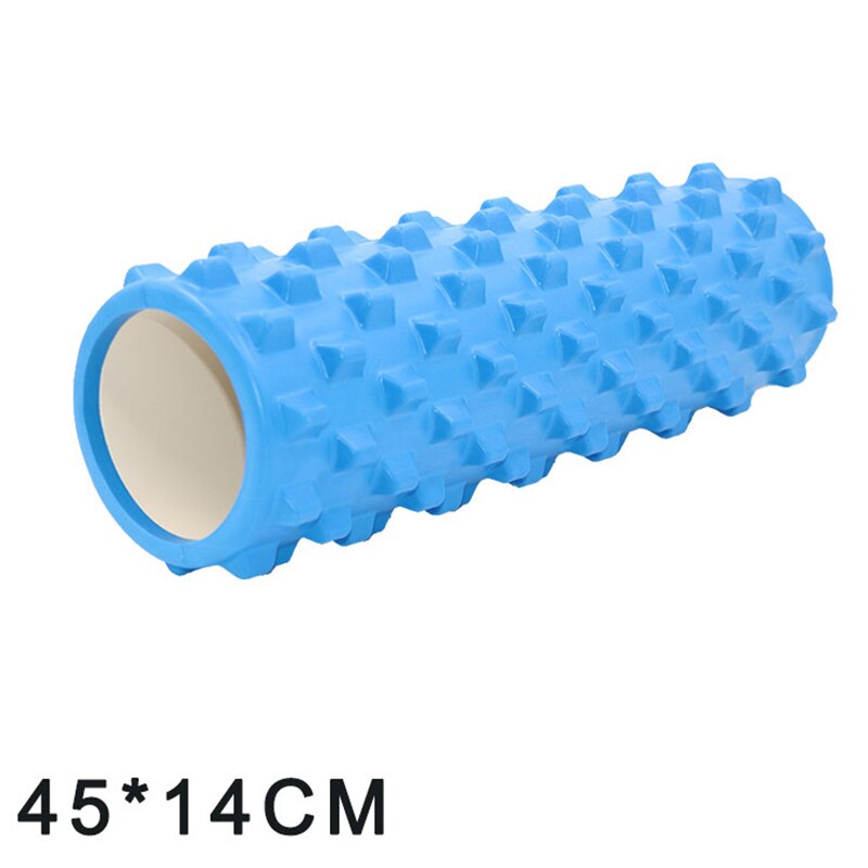 45/14CM Yoga Foam Pilate Fitness Roller EVA Sports Hollow Core Column Massage Grid Floating Trigger Point Therapy Exercise block: Blue