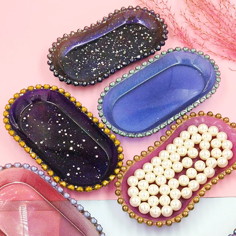 Bandeja ovalada de silicona, posavasos hexagonal, Molde de resina Epoxy para joyería DIY, soporte de almacenamiento, manualidades, decoración del hogar, 1 Uds.