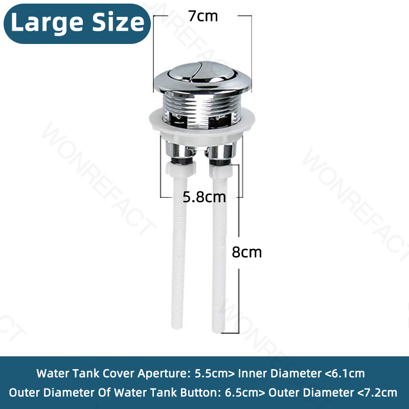 Universal Toilet Tank Replacement Kit Toilet Buttons Toilet Dual Flush Valve Water Inlet Valve Accessories Adjustable Float: Chrome