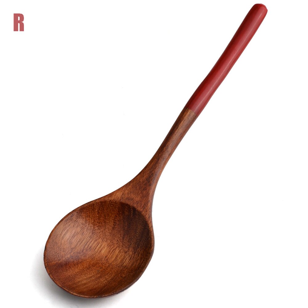 Natural Wood Spoon Bamboo Kitchen Cooking Dining Soup Tea Honey Coffee Utensil Tools Soup-Teaspoon Tableware 1Pc: C 3