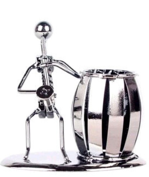 Metal Music Player Pencil Holder Cute Support Pen Stand Tablets Desk Organizer Home Decoration Student Accessory: 2