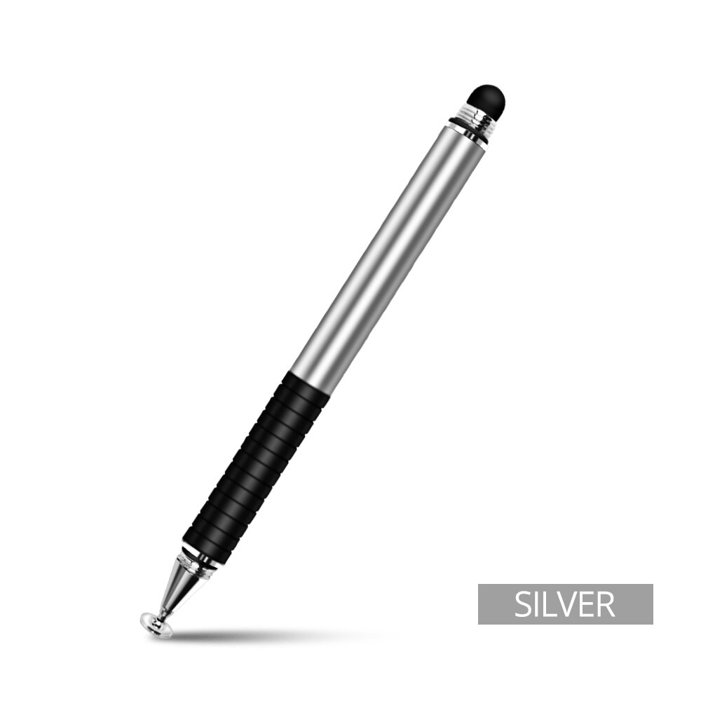 Universal 2 in 1 Stylus Pen Drawing Tablet Pens Capacitive Screen Caneta Touch Pen for Mobile Phone Smart Pencil for Tablet: Silver