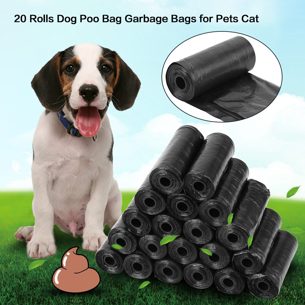 20 ruller rejser kæledyrsaffaldspose plast hundeposer poser hunde katte affald rydder op skraldepose genopfyldningspose plast nedbrydeligt hvalp