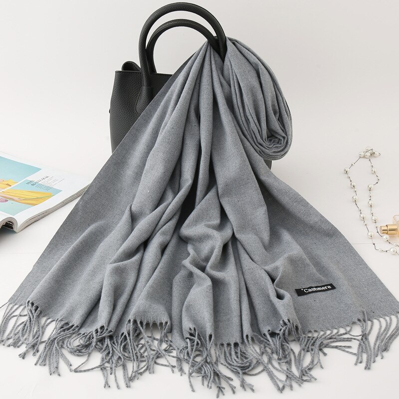 Men Cashmere Scarf Unisex Thick Warm Winter Scarves Black and Gray Gentleman's Bussiness Scarves foulard femme
