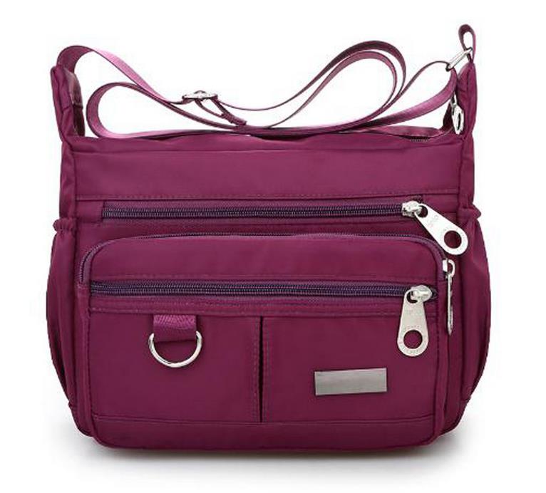 Vrouwen Waterdichte Oxford Messenger Cross Body Tas Schoudertassen Grote Capaciteit: Paars