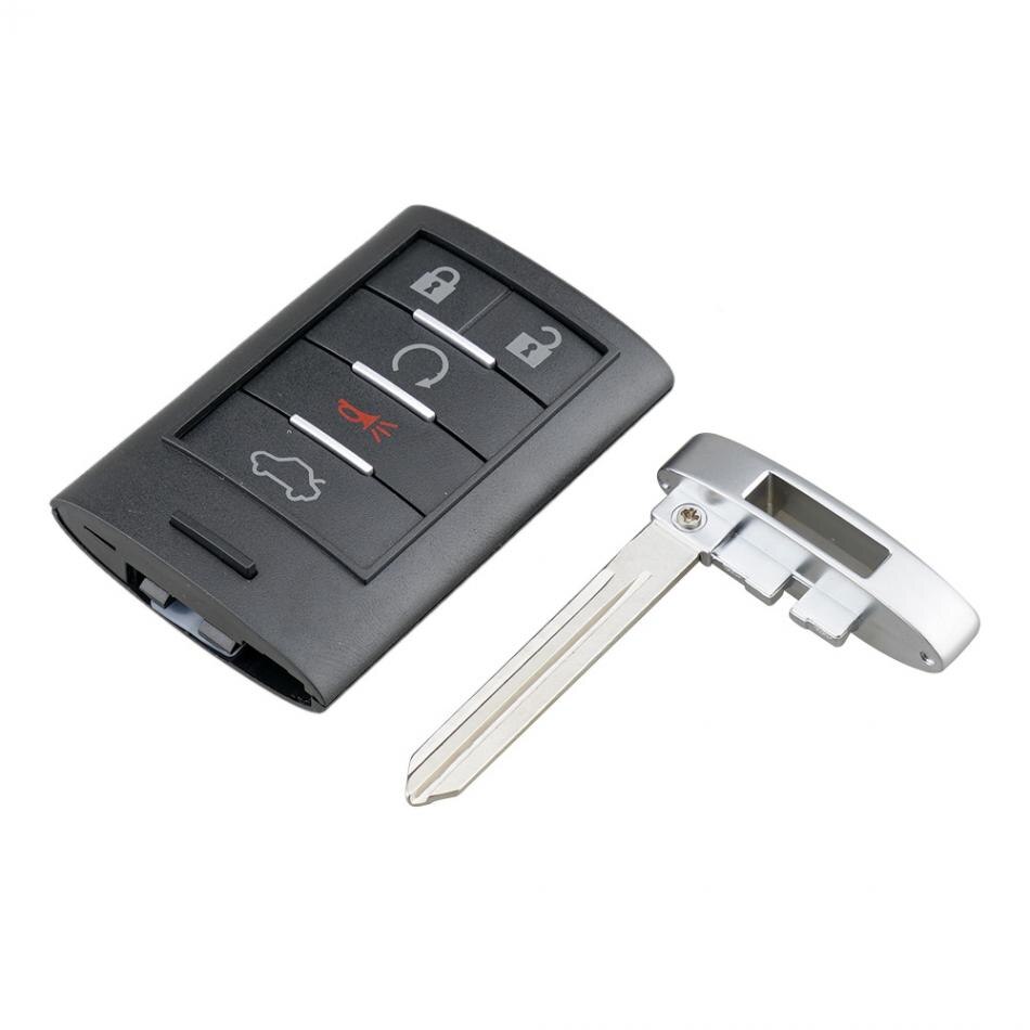 Auto Autosleutel Shell Case Vervanging 5 Knoppen Auto Afstandsbediening Sleutel Shell met Kleine Sleutel Fit voor Cadillac ATS SRX STS CTS DTS