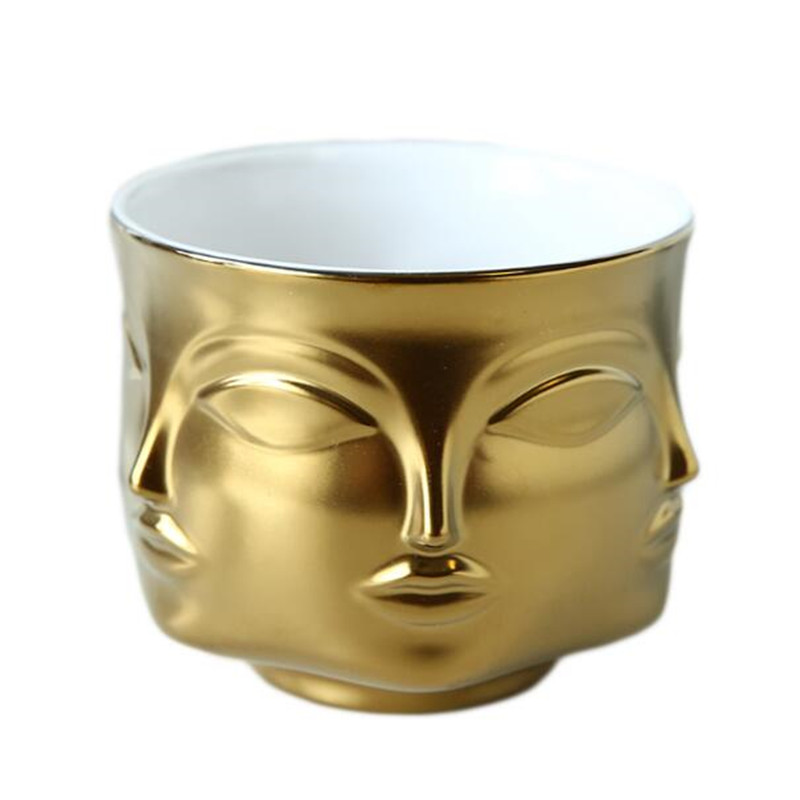 Vase à fleurs en céramique, visage d'homme, accessoires de décoration de maison, Vase moderne pour Pot de fleurs, jardinières