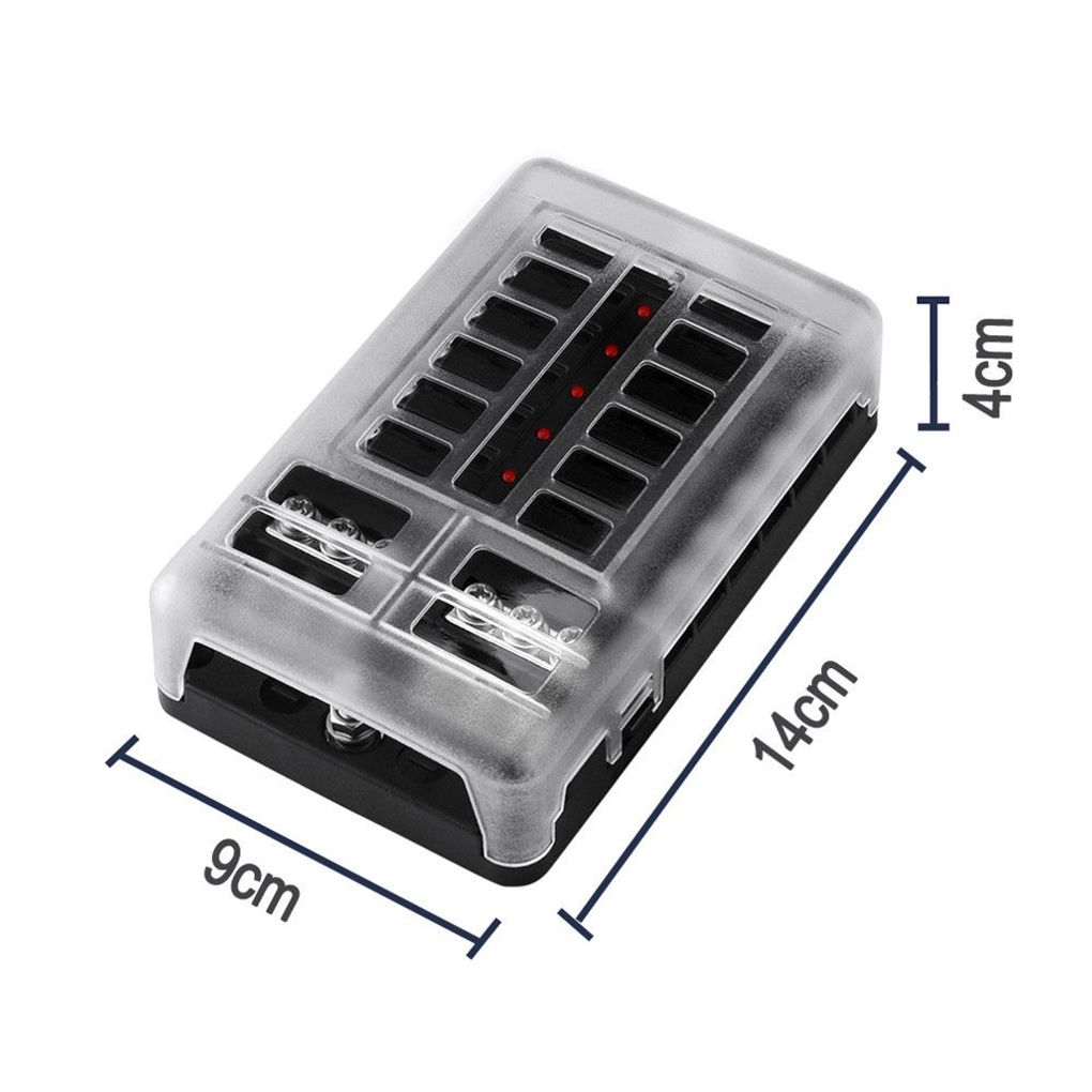 12 weg Fuse Box Block Sicherung Klinge Typ Halter Auto Fahrzeug Schaltung LED Anzeige Auto Zubehör