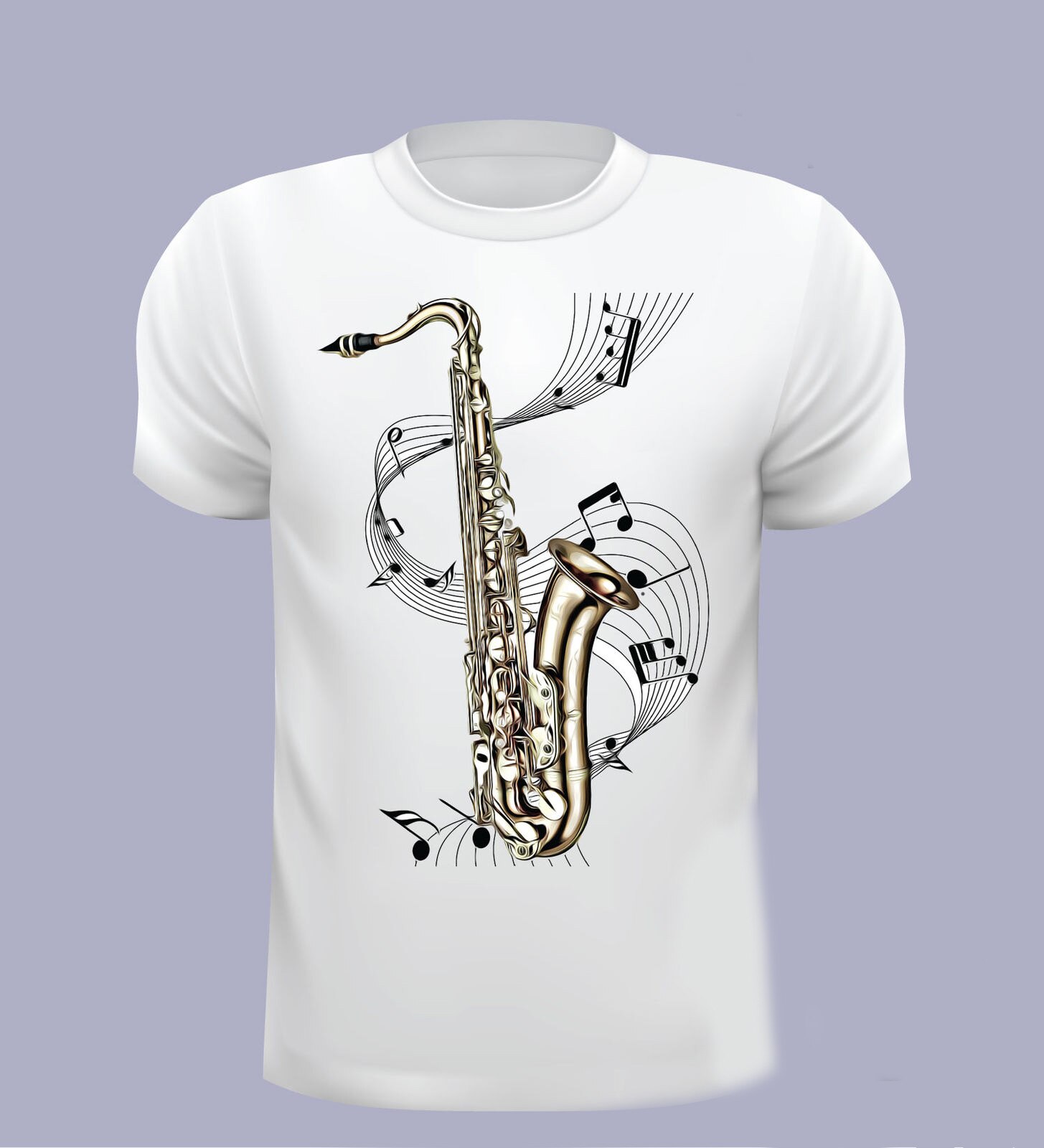 Kortærmet t-shirt saxofon, herre-t-shirt, saxofon, musik, t-shirt, vælg din sizerock t-shirts 4xl 5xl: Xl