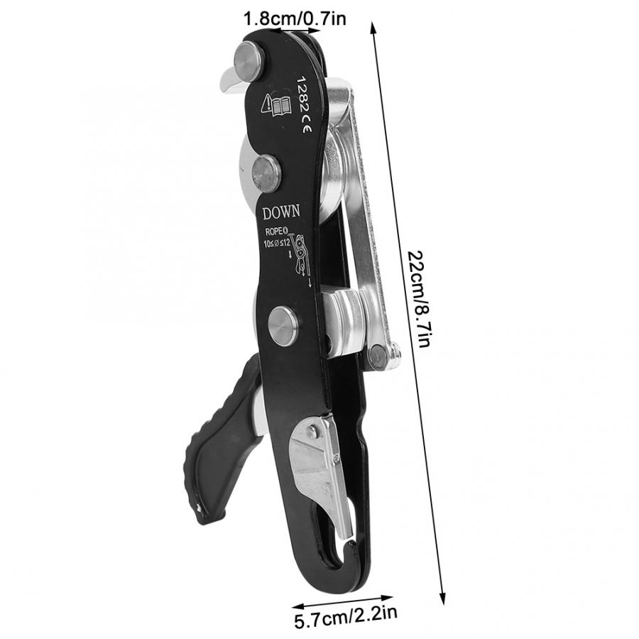 Abrazadera de cuerda para escalada en roca, mosquetón con freno automático, Pinza de agarre, accesorios de escalada, 150kg