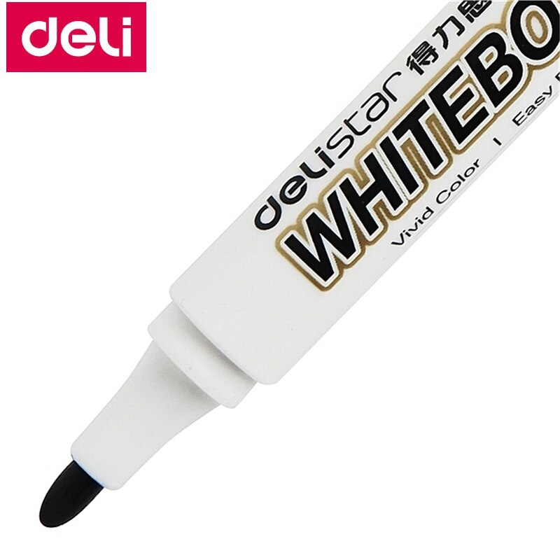 1 Uds. Deli 6817 marcador de pizarra bolígrafo de pizarra escritura suave fácil de borrar Negro Azul Rojo colores al por menor embalaje al por mayor: 6817-Black