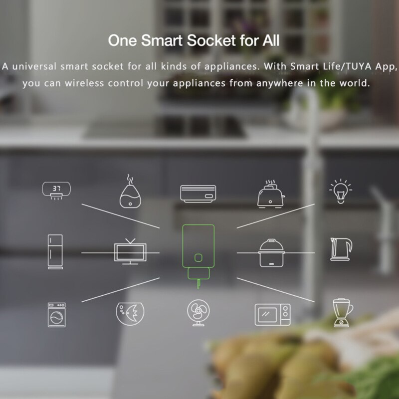 Tuya 16A WiFi Smart Socket EU Plug Outlet Voice Phone Control Timing Function Automation Modules Work with Alexa Google Home