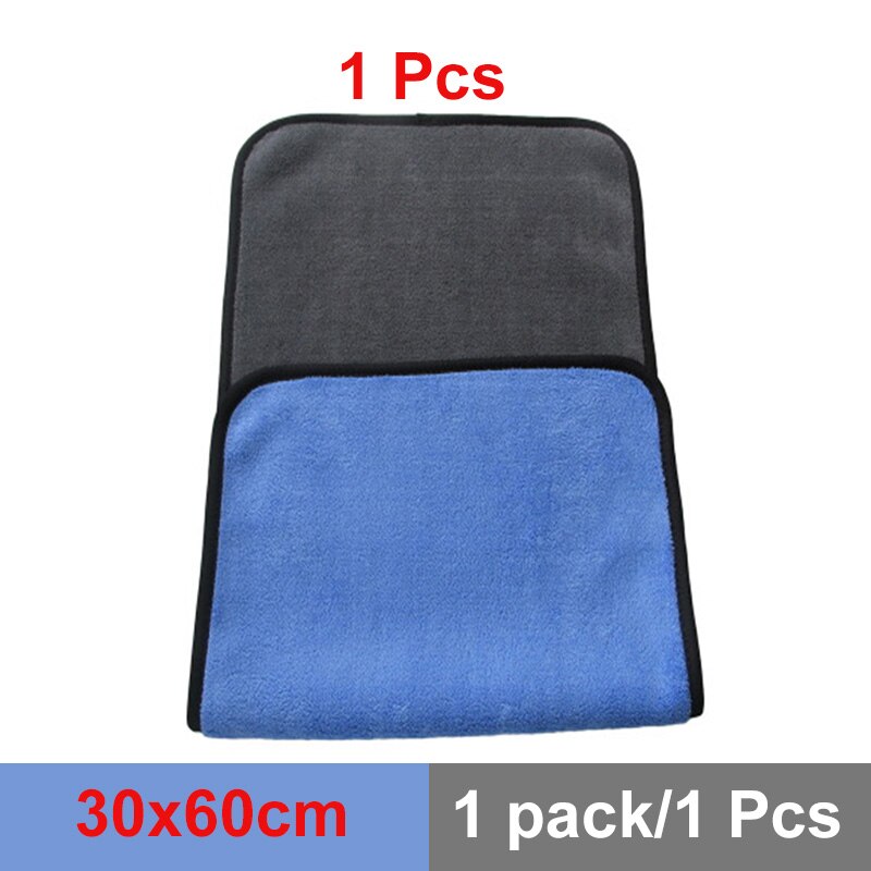 Bilvask mikrofiberhåndklæde bilrengøring tørringsklud hemming bilplejeklud, der beskriver rengøringshåndklæde til kæledyr 30 x 30/40/60cm: 30 x 60 x 1 stk