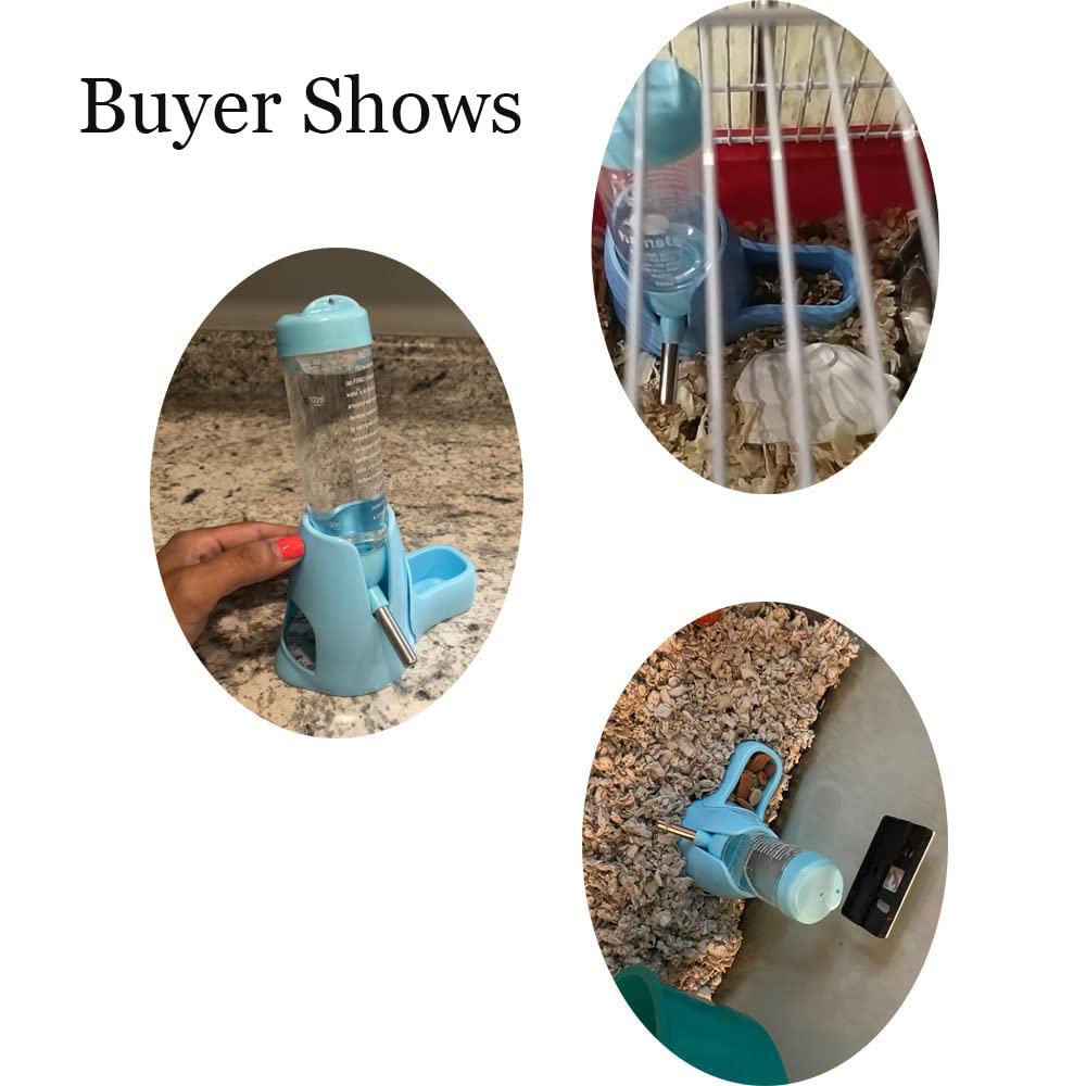 Small Animal Water Bottles 2 in 1 Free Standing Bottle Cage Hanging Water Dispenser Suitable for Hamsters Bunny