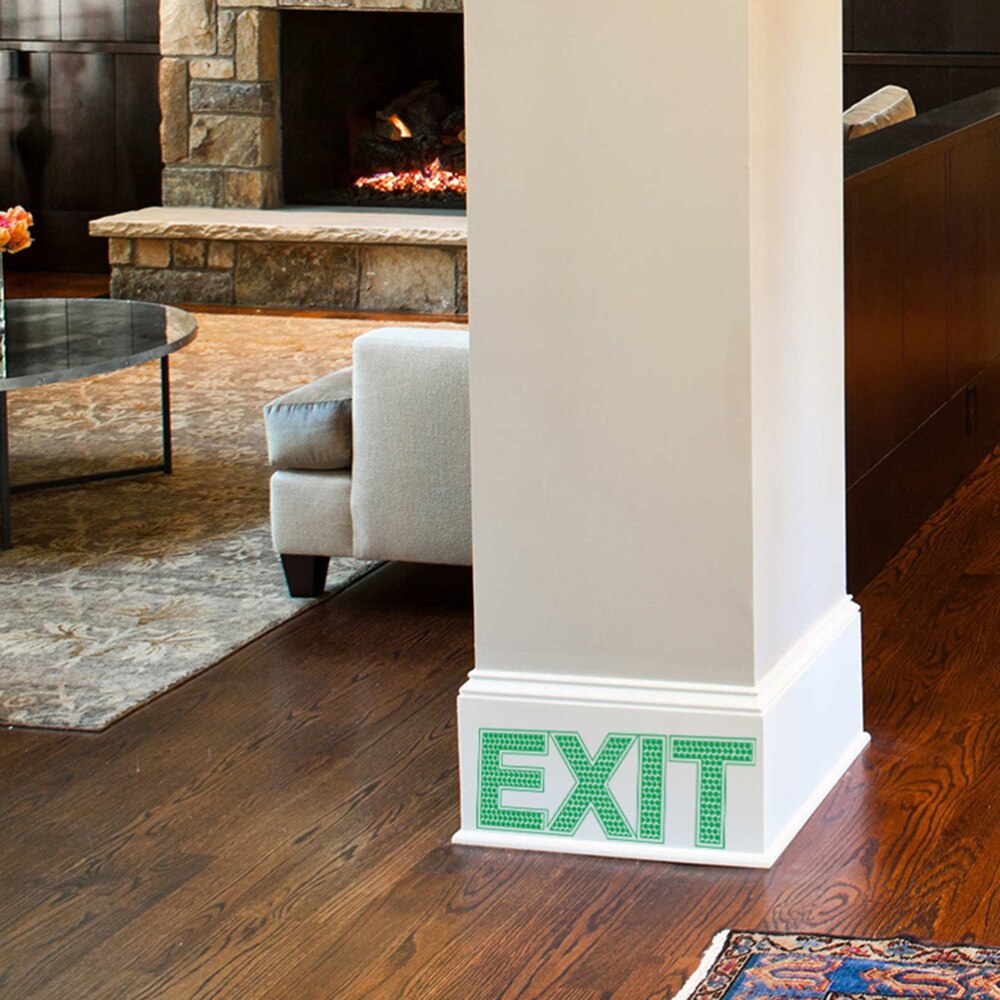 Exit Sign Noctilucence Lichtgevende Muursticker Sticker Emergency Deur Gate Veiligheid Teken (6.5X19Cm)