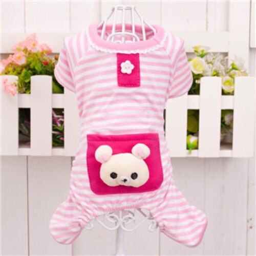 Koiran pyjama haalari lemmikki yöpuvut pienen koiran vaatteet pyjama pijama perro chihuahua villakoira bichon pentu vaatteet yorkie-asu: Vaaleanpunainen / M