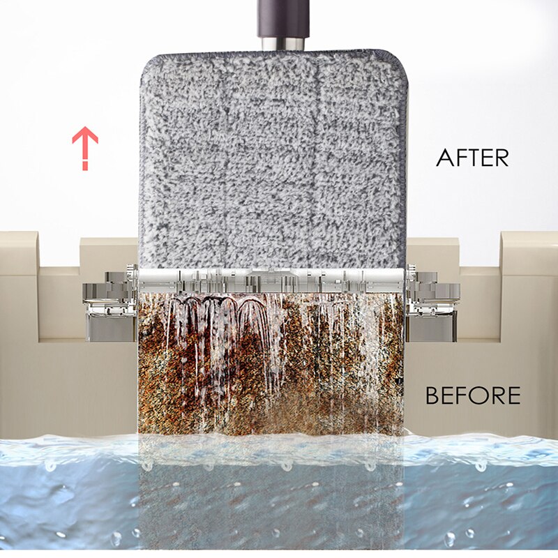 Microfiber Mop Pads Flat Mop Squeeze Mop Wash Floor Cleaning With Bucket Reusable Pads Mop with Bucket Clean Basquet Mop Sweeper