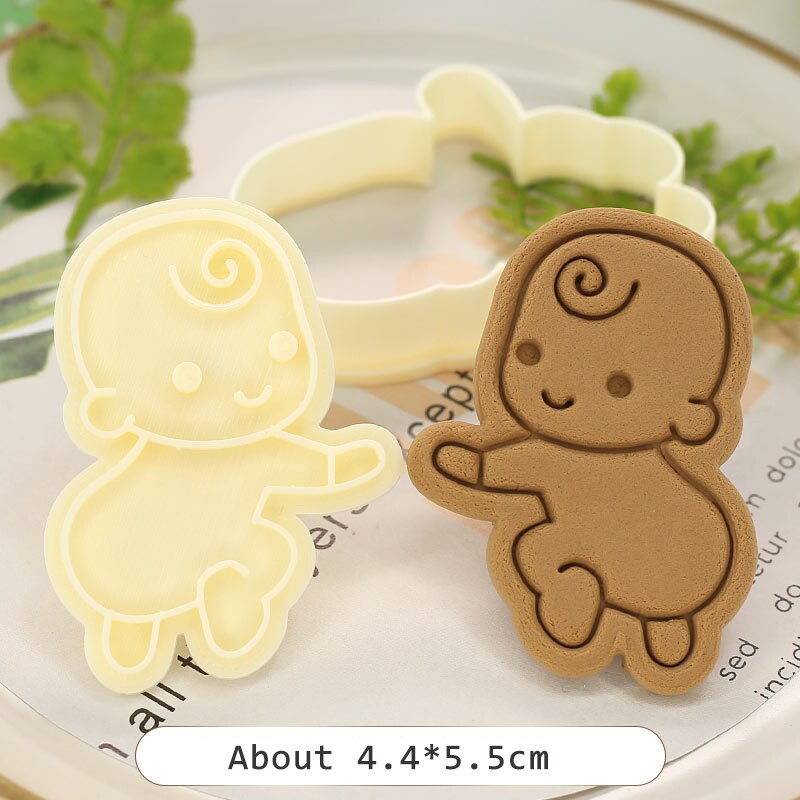 Cookie Cutter Biscuit Mold Cake Decoration Happy Birthday Baby Shower Cake Cookie Press Stamp Embosser Fondant Craft Cutter: 6(Random Color)
