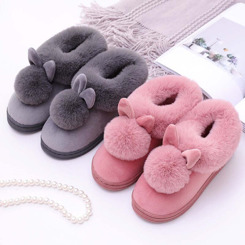 Vinter hem skor man house tofflor varma fuskpäls dam mjuk plysch lurvig enfärgad älskare män slides skor plus size