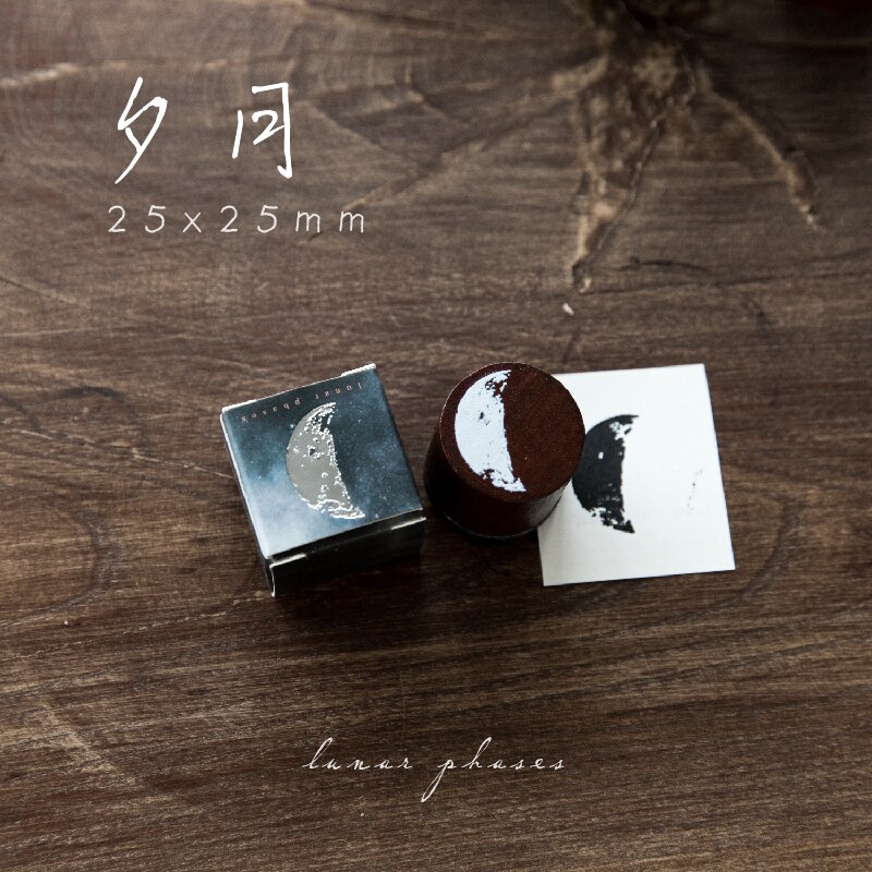 Vintage maanserie ins stijl decoratie stempel houten rubberen stempels voor scrapbooking briefpapier diy knutselen standaard stempel: F