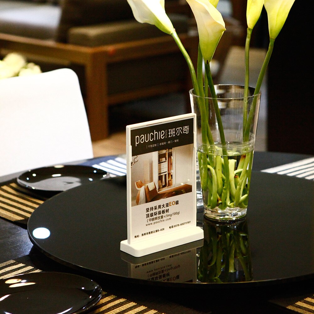 A6 Plastic Sign Holder for Restaurant Table Menu Acrylic Display Stand Picture Frame