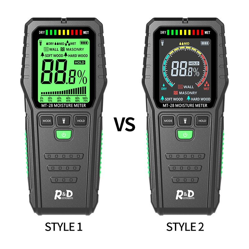 R&amp;D MT28 Inductive Wood Moisture Meter Digital Electrical Tester Measuring tool LCD Display Ectromagnetic Wave Timber Hygrometer