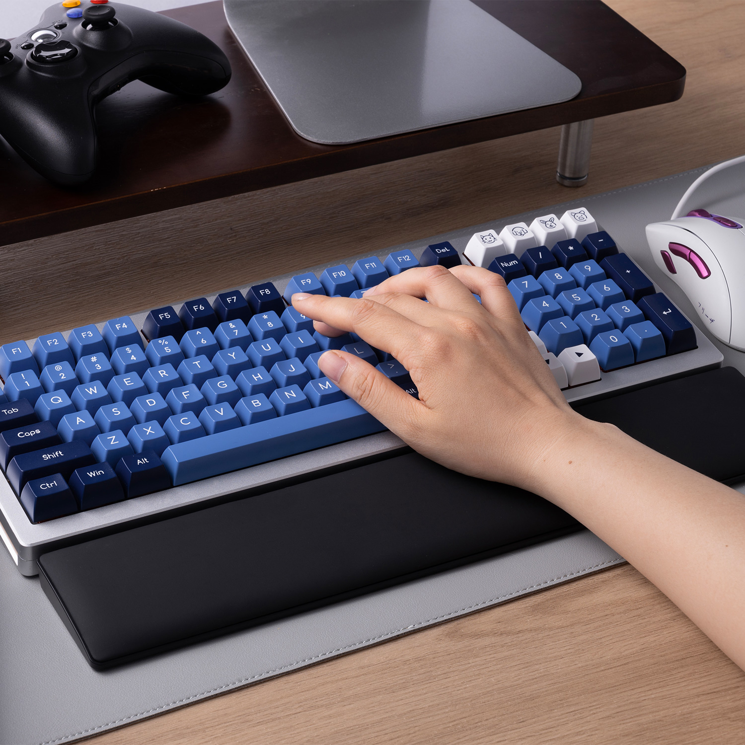 Akko Monsgeek PU-polssteun 87/98 toetsen Toetsenbordpolsbeschermer Ergonomische antislipbasis voor constant typen en gaming-pc-laptop