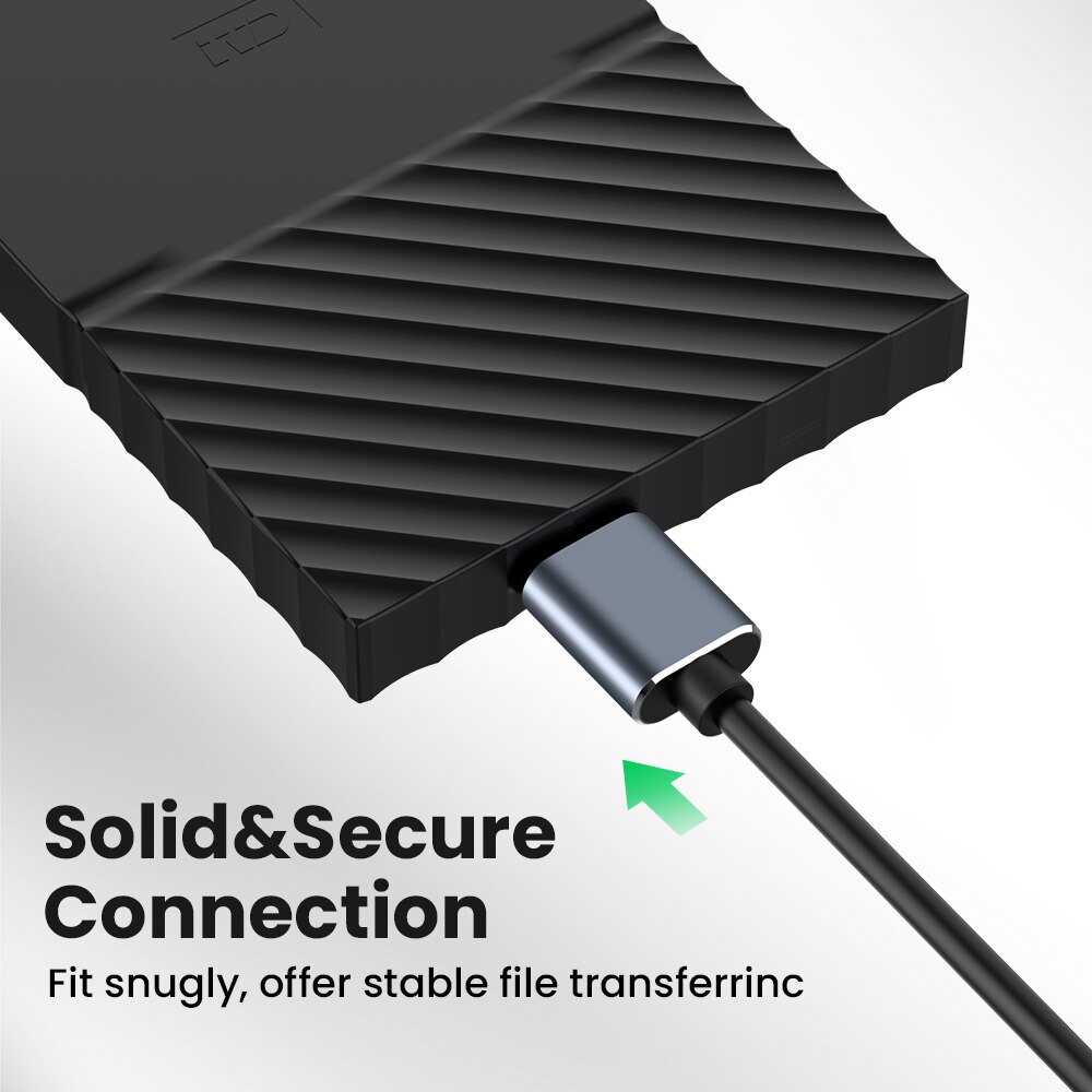 Micro B USB C 3.0 Cable Connector Quick Charging Type-C to USB 3.0 5Gbps External Hard Drive Disk Cable for Hard Drive Computer