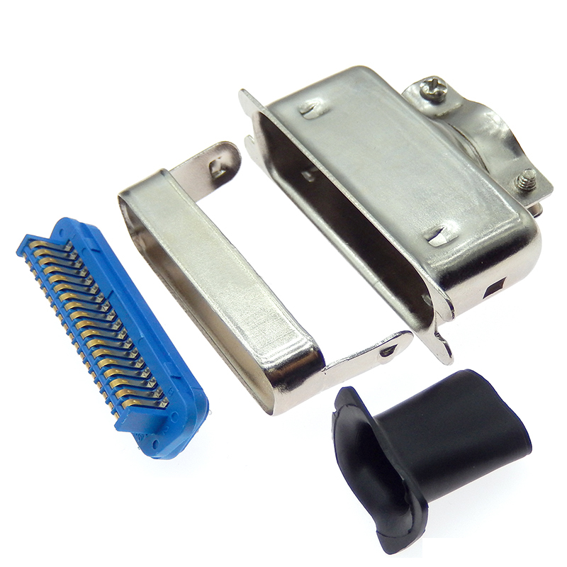 57 Series Centronics Connector Male Female CN14/24/36/50P Ribbon Computer Printer Cable Mount Adapters with Mental Cover