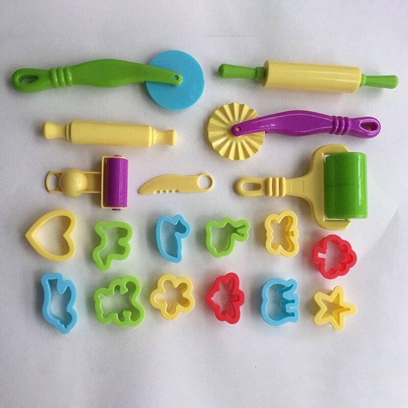 20Stck freundlicher DIY Handgemachte Bunte Tonne Plastilin Ebene bilden Werkzeug einstellen Bunte Plastilin