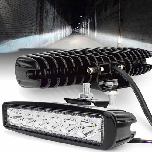 6LED 18W Werk Licht Strip Voor Off-Road Voertuigen Drl Driving Fog Spots Motorfiets Lichten Koplampen Extra Verlichting